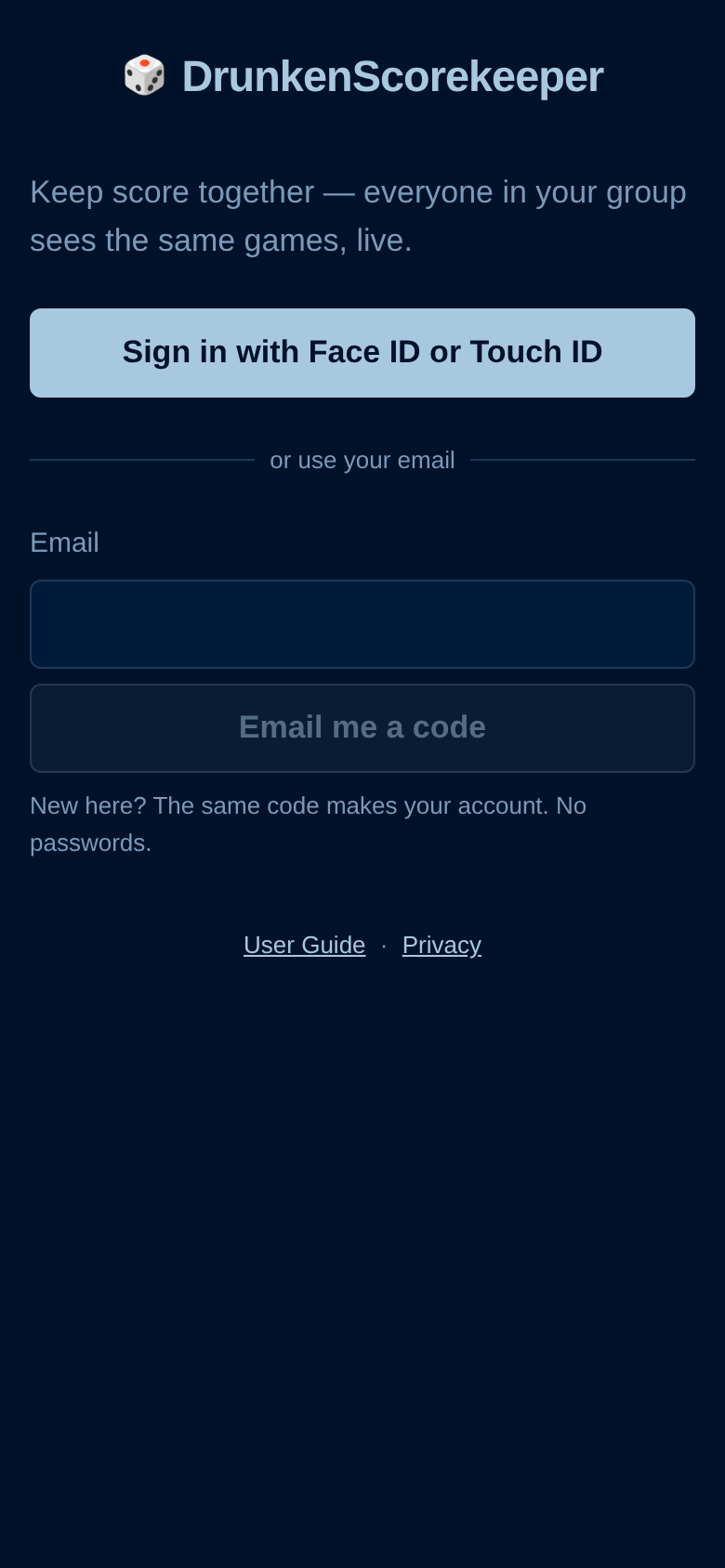 Sign-in screen